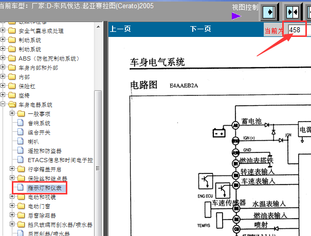 05年赛拉图仪表线路图