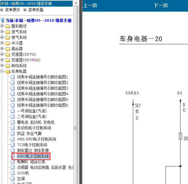 2010年长城H5四驱电路图