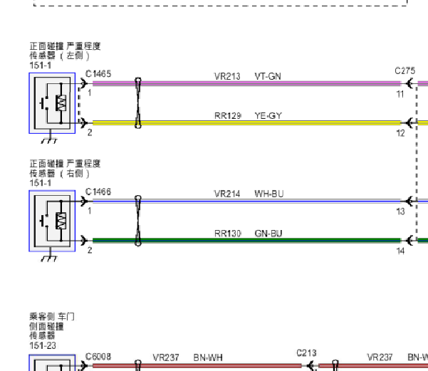 15年江铃福特撼路者气囊电路图