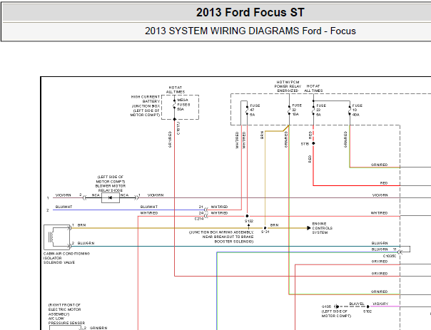 13年福特FOCUS ST全车线路图
