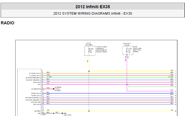 2012年EX35音响娱乐部分电路图