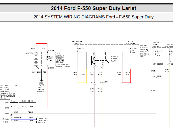 14年福特F-550全车线路图