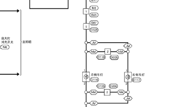 骊威倒车灯线路图