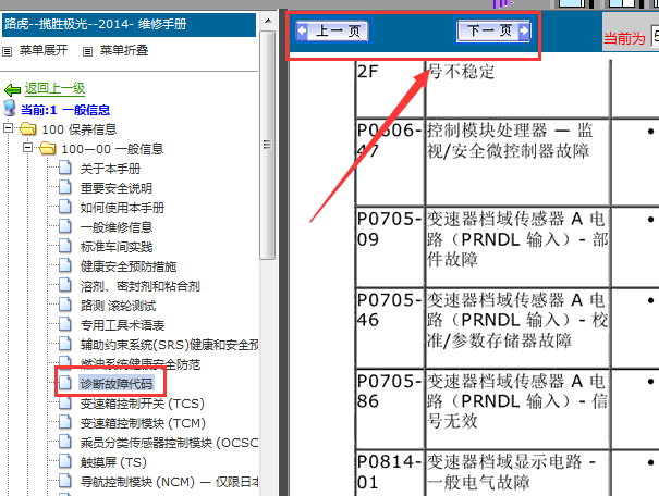 14年路虎极光故障码表