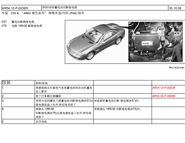 02年奔驰SL55相关电路位置