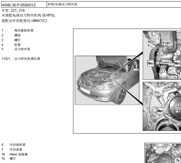 11年奔驰S60转向资料