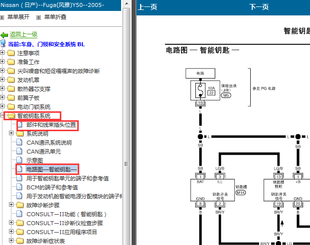 2005年风雅Y50智能钥匙电路图