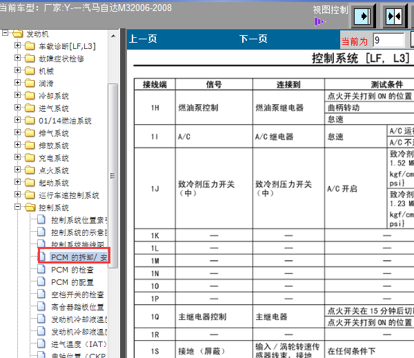 07年马自达3车身针脚定义