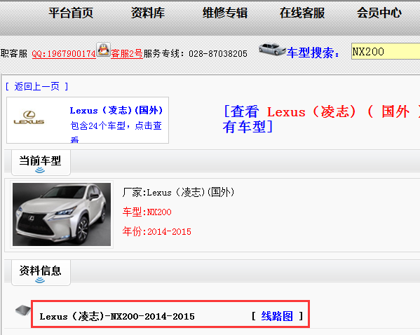 15年雷克萨斯NX200全车线路图
