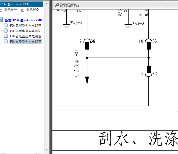 08年比亚迪FO仪表线路图