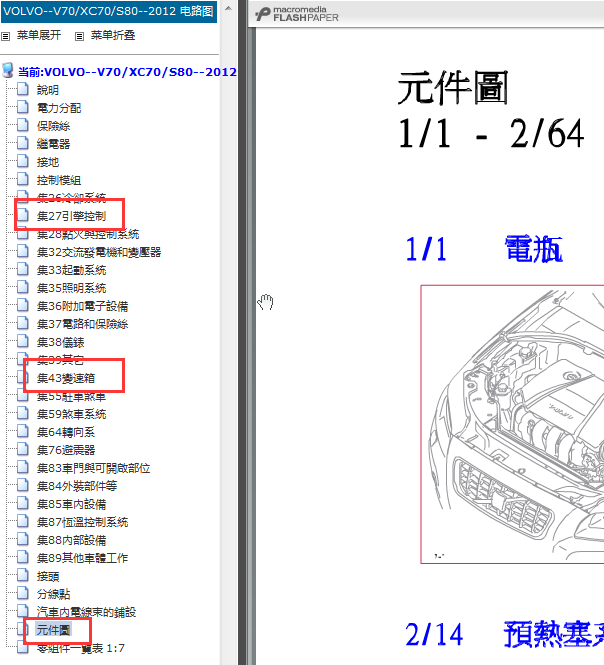 12年S80电路图及元件位置