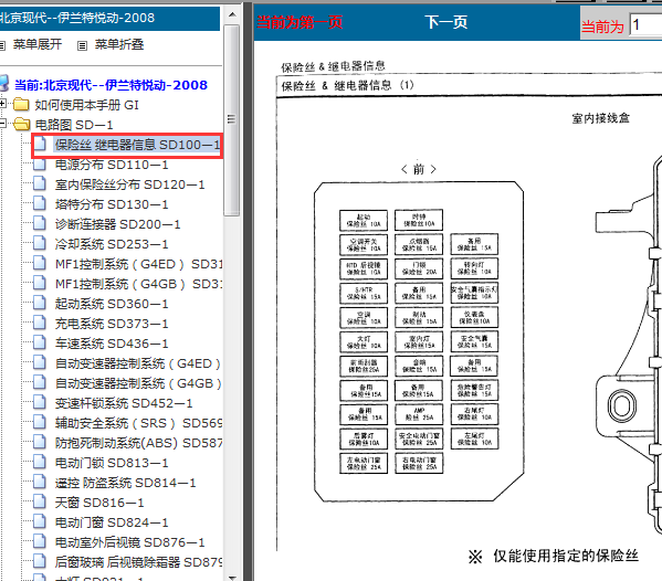 08年悦动保险丝分布