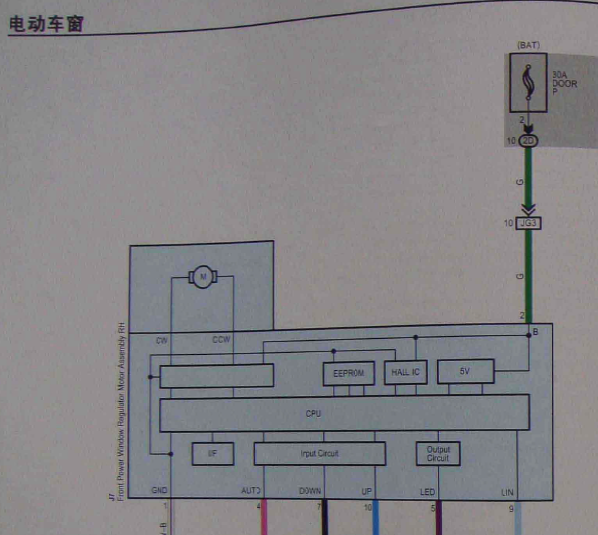 丰田霸道车窗电路图