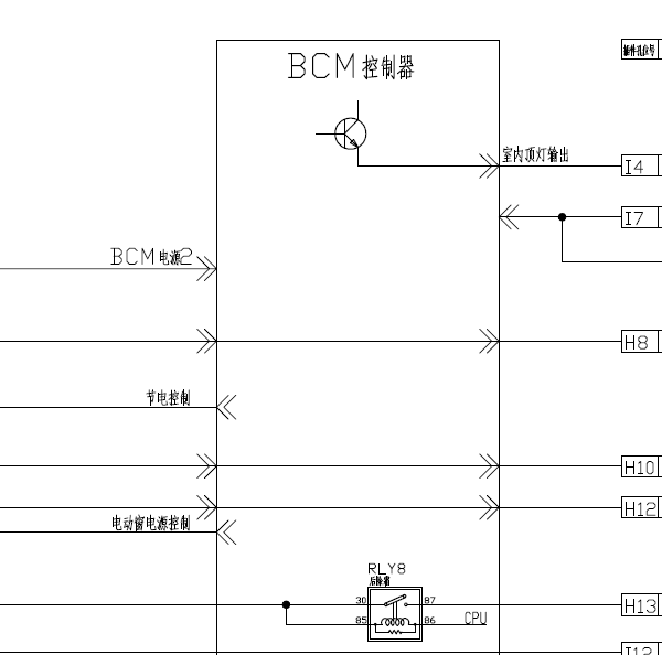 13年众泰Z100车身电脑线路图