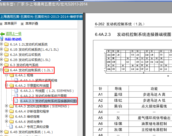 14年五菱宏光S发动机端子图