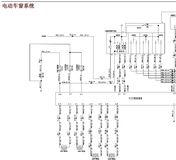 景逸X5车窗线路图