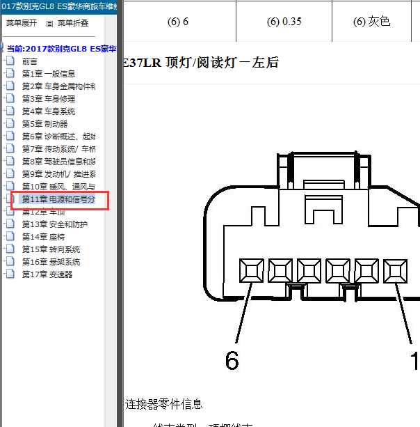17年GL8车内灯插头