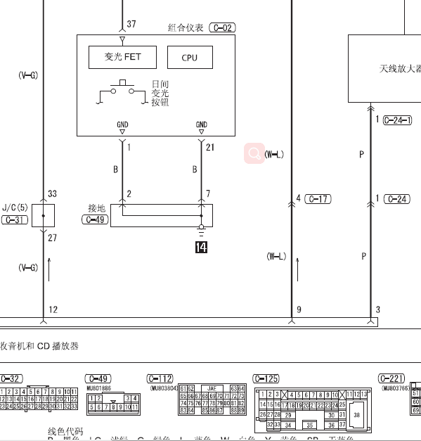 07年格蓝迪仪表针脚