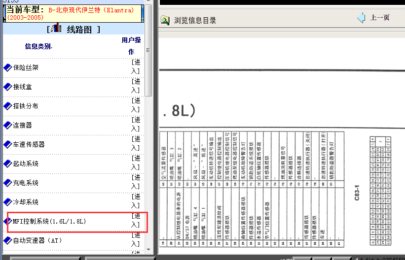 05年北京现代伊兰特发动机针脚图