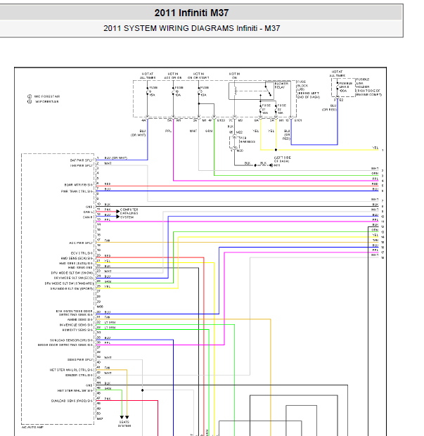 11年英菲尼迪M37全车线路图