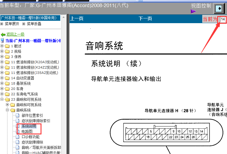 08年雅阁八代音响针脚资料