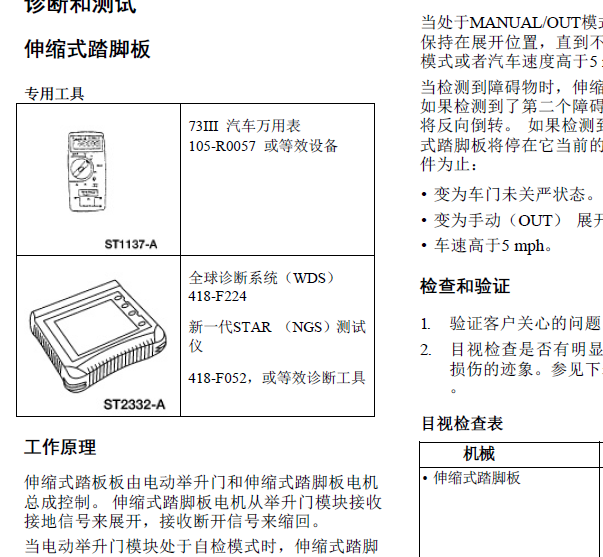 福特林肯领航员自动踏板维修诊断