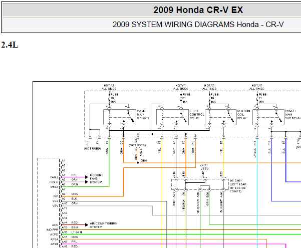 2009年本田CRV 电路图