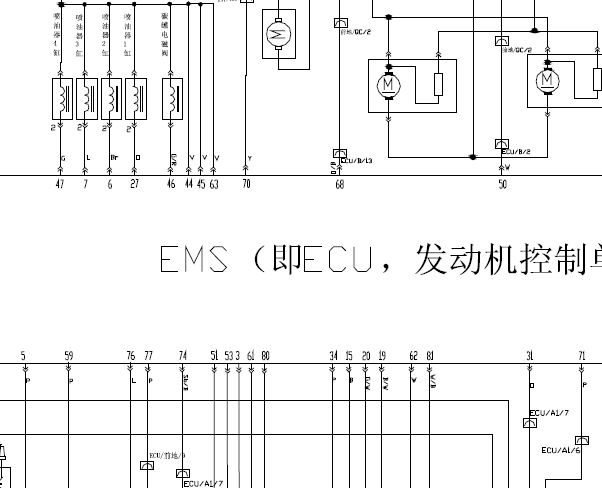奇瑞A5 1.6排量发动机电路图