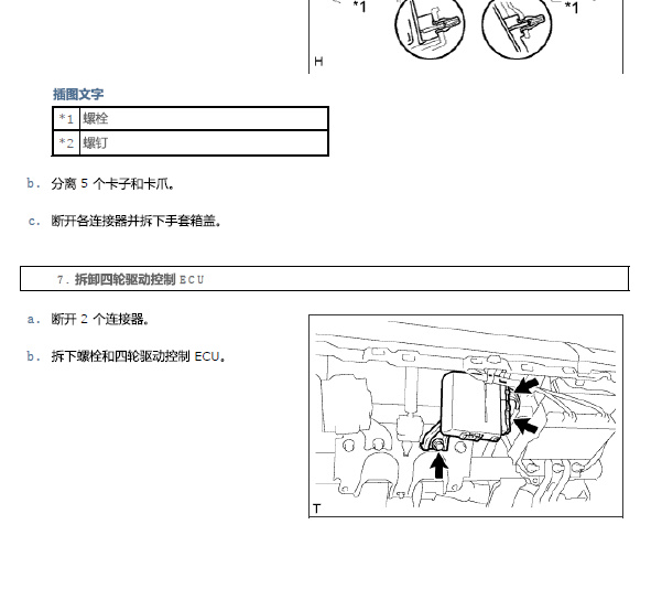 丰田霸道四驱控制单元拆装