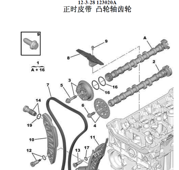 雪铁龙C4L发动机正时拆装