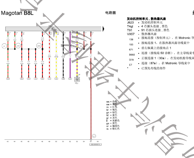 16年大众迈腾B8发动机电路图