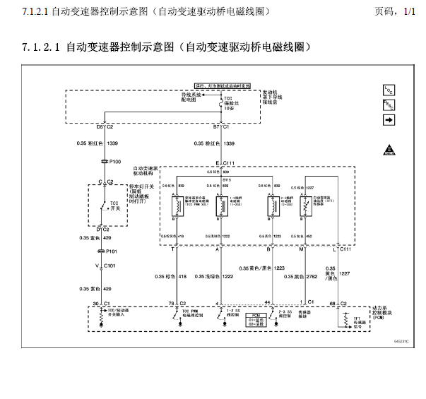 2007年别克GL8 变速箱电路图