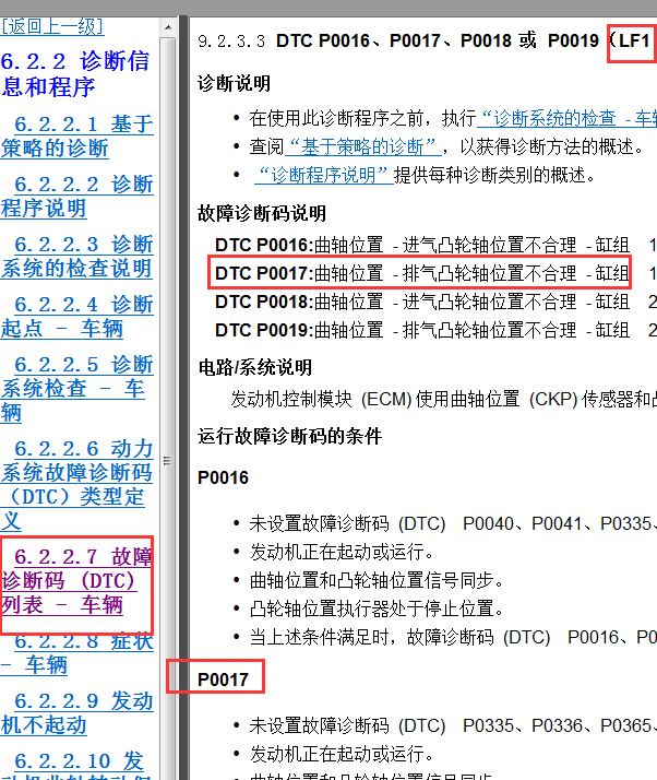 2012年凯迪拉克SRX故障码