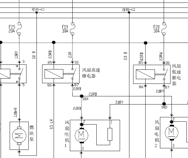 奇瑞旗云2风扇控制电路图