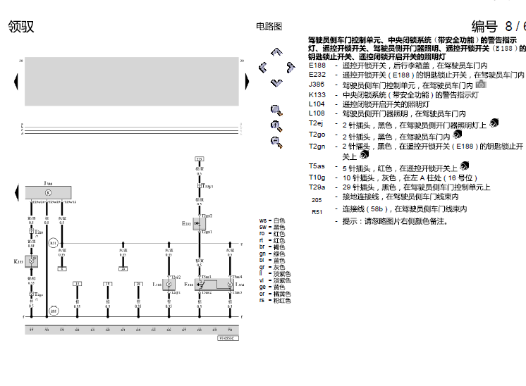 08年大众帕萨特舒适系统电路图