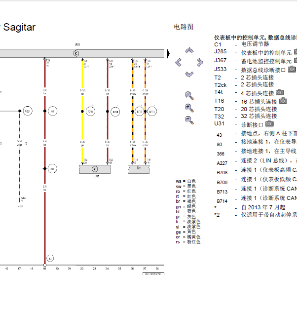 12年速腾仪表线路图