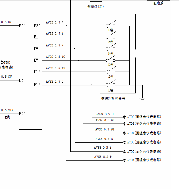 奔奔自动变速器线路图