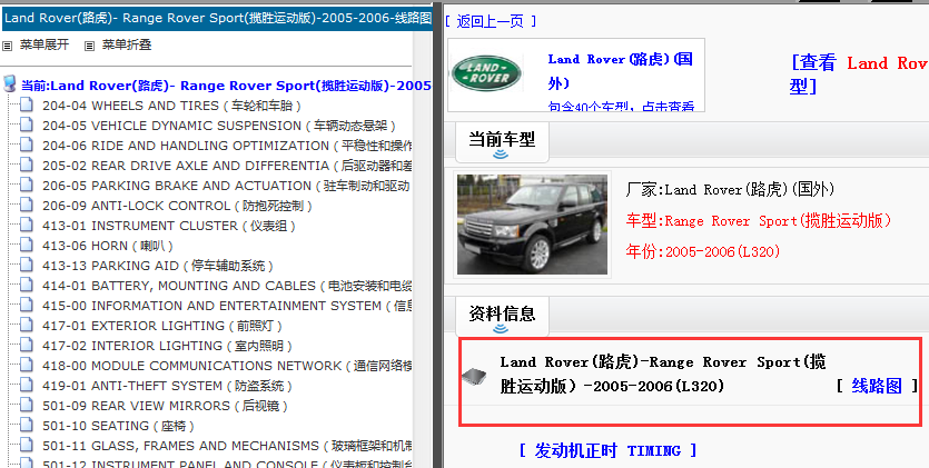 2005-2006年路虎揽胜运动版电路图