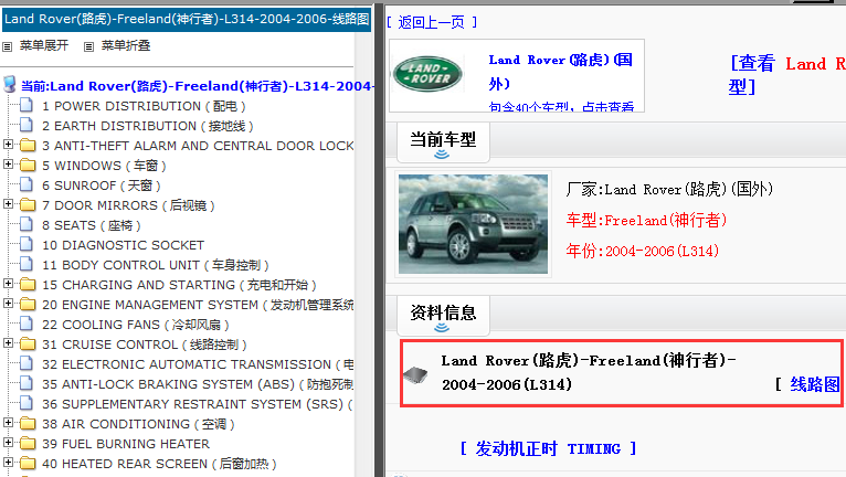 2004-2006年路虎神行者电路图