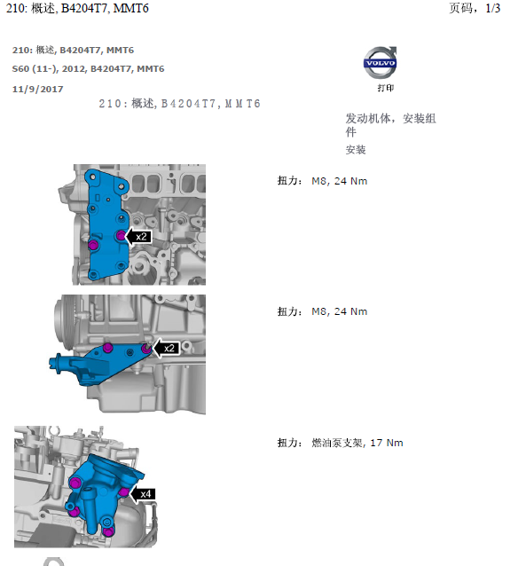 12年S60 B4204T7发动机扭矩