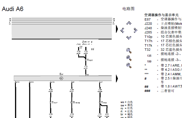 04年奥迪A6空调电路图