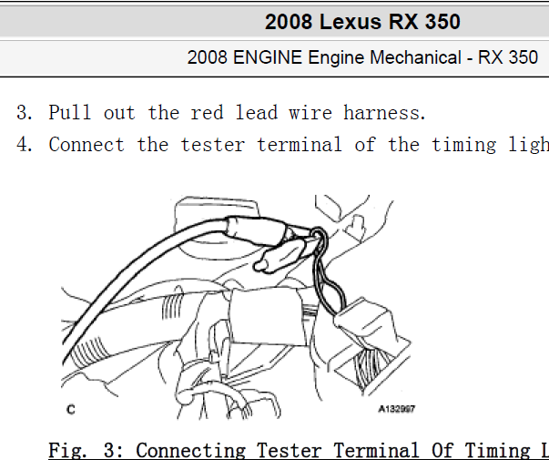 2008年凌志RX350发动机维修资料
