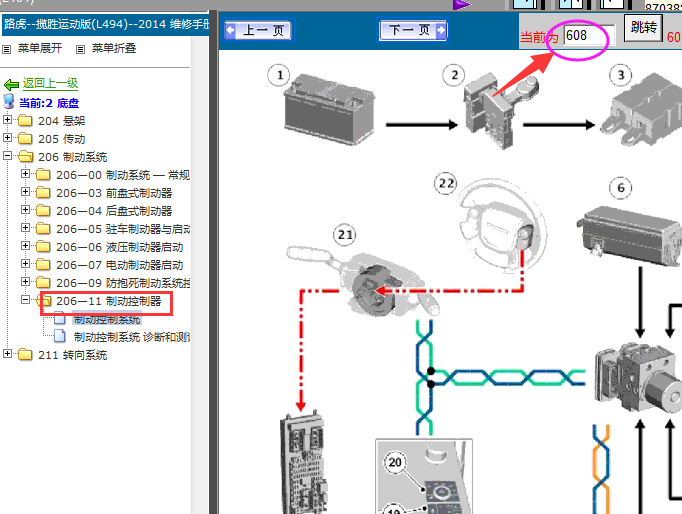 14年路虎揽胜运动制动系统网络图