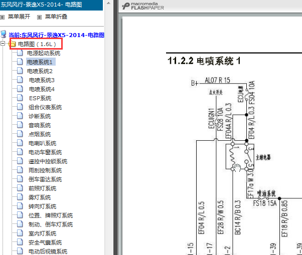 2014年东风风行景逸X5电路图