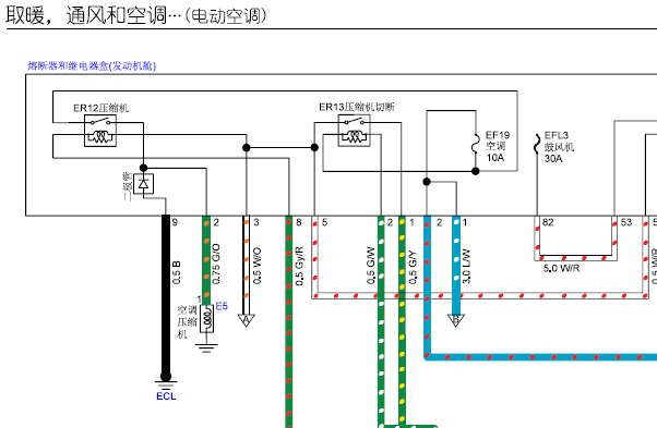 4JB1发动机和空调电路图