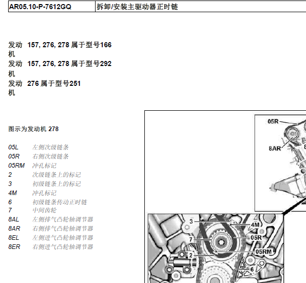 2014年奔驰ML350发动机正时