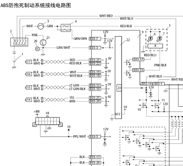 长安铃木雨燕ABS电路图