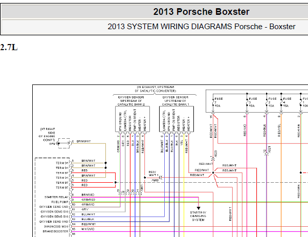 2013年保时捷Boxster发动机电路图