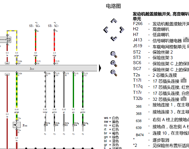 2009年奥迪A5 机盖电路图