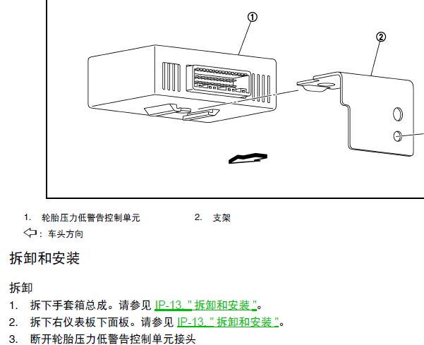 16年日产途乐胎压监测系统维修手册